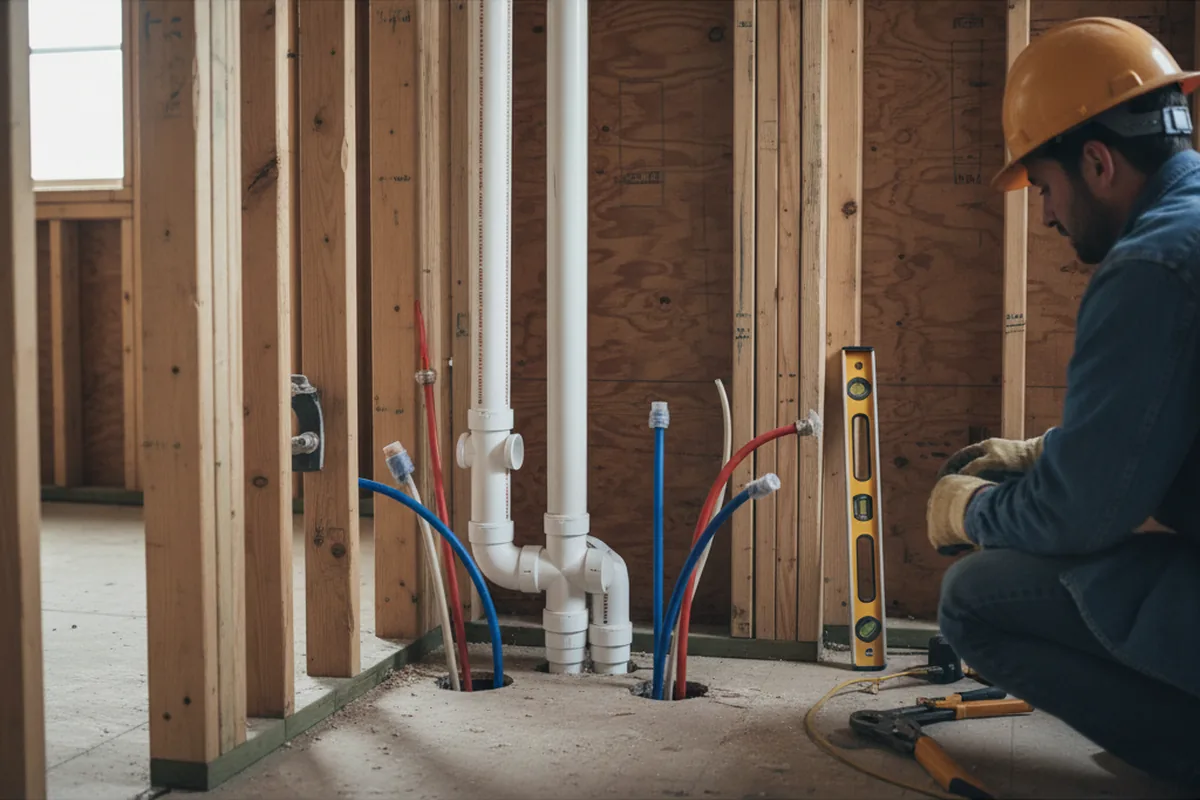 Drain and supply rough-in during Toilet Repair and Installation in Gates